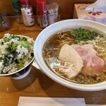 焼き鳥 どろぼう - 菜の花ご飯　¥400 煮干しラーメン　¥800