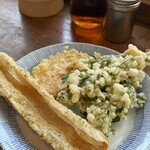 中村うどん - 春菊、ちくわ、かぼちゃ