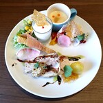 Ristorante shi:on - 料理写真:○アンティパスト 「季節の野菜と魚介の前菜の盛り合わせ」