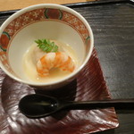 虎白 - 先付：車海老 海老芋 辛子味噌