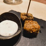 中目黒 中勢以 - 前菜は肉コロッケ