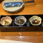船頭料理 魚庄 - 突出し3種