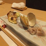 炭火割烹 大嶋 - 西京焼きと貝の炭火焼き