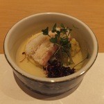 炭火割烹 大嶋 - 酢の物はタケノコ、蟹味噌玉子和え、カニ