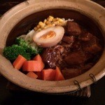 黒猫夜 - 豚の角煮の土鍋御飯