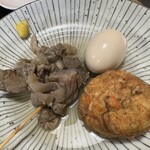 和処えん - ◉ すじ肉おでん　280円✖️2
◉ 玉子おでん　130円
◉ ひりょうず　180円