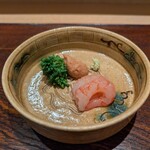 まつ久ら - 甘海老とあん肝・菜の花