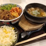 肉丸商店 - 料理写真:肉丸セット　キムチ牛カルビ丼