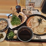 うどん ゆきの - 料理写真:天ざるうどんセット