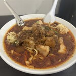元祖スタミナ満点らーめんすず鬼 - 料理写真:辛いスタ満そば　ﾆﾝﾆｸ、背脂、生姜