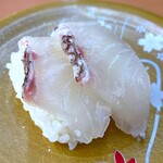 活魚寿司 - 泳ぎ真鯛 湯引き握り￥165　2026.2.13