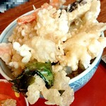 はも・天然ふぐ 銀座 福和 - ふぐはみ出し天丼♫