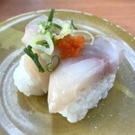 活魚寿司 - とらふぐ刺し握り ポン酢でどうぞ￥198　2026.2.13