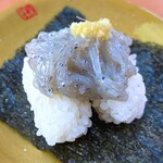 活魚寿司 - 泉州巾着バッチ漁生しらす包み￥143　2026.2.13