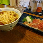 Amehayasashiku - 生ハムとかけそば　750円