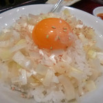 ホルモン・焼肉 キムチ - 2015.2　これも欠かせません☆「ネギ飯たまご」