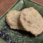 ふくの緒 - 「因島のじやこ天」（一人前、350圓）。