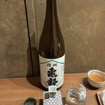 ふくの緒 - 「信洲龜齡」（ぬる燗、一合、1,200圓）。