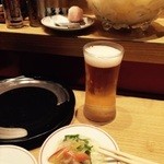 いきいき亭 近江町店 - 瓶ビールとおつまみのイカ