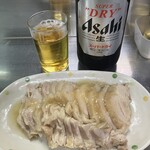 350083783 - 瓶ビール(大)700えん 蒸し鳥550えん