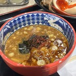 三田製麺所 - ✅味噌つけ麺(中)¥1.200‼️
　※並盛から大盛まで無料！
　※あつもりも可能！
　※キャッシュレス決済可能！
　※別添えでニンニク、ショウガ付き