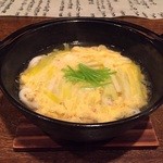 Takenami - 白魚と黄ニラ、三つ葉の卵とじ
