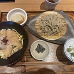 手打ちそば さんぽ - 鯛丼とざる蕎麦のセット