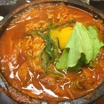 とうがらし - 熱い、辛い、チゲラーメン！体が暑い！旨いです。辛めで、いただきました。ご馳走様でした。