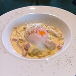 Restaurant Nature - そば粉のカルボナーラ(ハーフ)