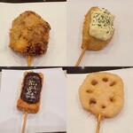 串揚げ処 gaku - 白身漬けが1番推しの串揚げです(左上)