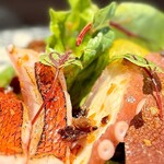 中国四川酒家 蔓山 - キンメもタコもかなり大ぶりに切ってあります。 けっこうなボリューム。