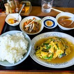 中華味処 悟空 - 日替わり定食：ニラとキクラゲの卵炒め（\1,000）