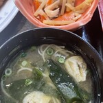 田舎家 - 煮麺入り味噌汁ときんぴら