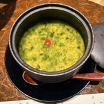 個室会席 北大路 京橋茶寮 - 茶碗蒸し　赤いのは梅