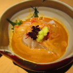 銀座うち山 - 鯛茶漬けセットの”鯛胡麻ダレ” H26.11