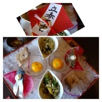 僧伽小野 一秀庵 - 前菜・・柚子サワークリームの〆鯖、鋳込キンカン・韮のお浸し・旬魚のスモークコンフィ・
                芝エビ・茶ぶり海鼠