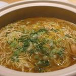 森の机 - 鍋の占めはこだわりの麺でいただく〆のラーメン。