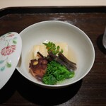 礒田 - 筍、たこ、わらび、菜の花の炊き合わせ