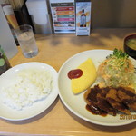 くま食堂 - ヘレカツとオムレツ定食