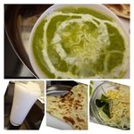 ジョティ - カレーは13種類から選べますので「ほうれん草チーズ」にしました。「ナン」が美味しいのですよ、程よい甘みとフックラ感のあるナンで好みです。