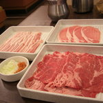 Washoku Sato - お肉は最初から三種類きた（＾ｖ＾）