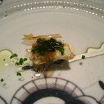 アロマフレスカ - （アミューズ）鰻の軽いスモーク　キャビア添え
