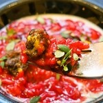 クイントカント - プリモピアット2（牛テールとビーツのリゾット）