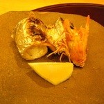 赤坂 詠月 - 太刀魚。海老はこのままバリバリと。