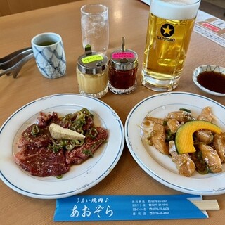 あおぞら - 料理写真:上ミノ　930円 ハラミ　930円