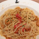 俺のイタリアン - 雲丹とカラスミのペペロンチーノ。ニンニクの香りが強くて好みかも♪
