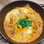 俺のイタリアン - ボルケーノパスタ（＋チーズ）。個人的にはかなり塩が強めで汗