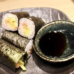 天ぷらと日本酒 明日源 - トロタク細巻