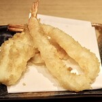 天ぷらと日本酒 明日源 - 海老 イカ