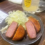 立呑みマルギン - ハムカツは厚切りだった